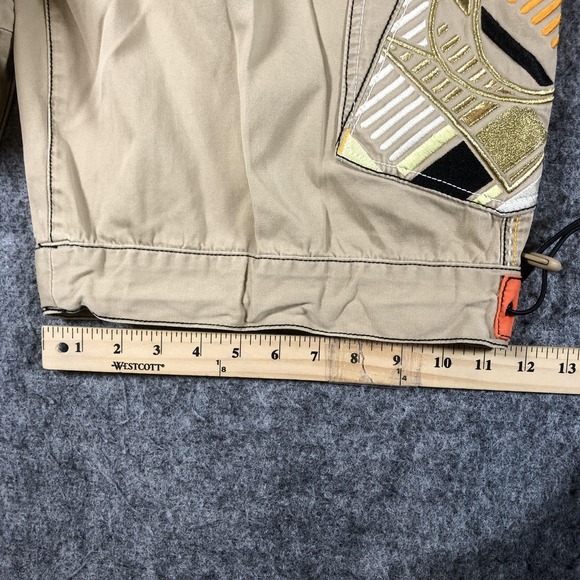 COOGI Cargo Shorts Mens 38 Beige Embroidered Drawstring Hip Hop Streetwear Y2K - Picture 11 of 16